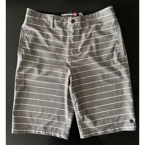 QUIKSILVER Amphibians Grey/White Stripe 21” Boardshorts Mens sz 30